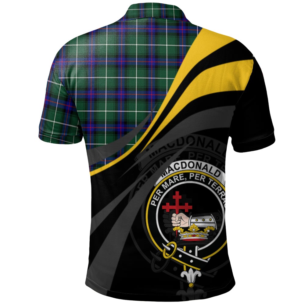 Clan MacDonald of the Isles Hunting Modern Tartan Polo Shirt - Royal Coat Of Arms Style WH51 MacDonald of the Isles Hunting Modern Tartan Tartan Polo   