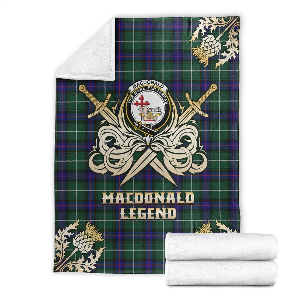 Clan MacDonald of the Isles Hunting Modern Tartan Gold Courage Symbol Blanket DU57 Clan MacDonald Tartan Today   