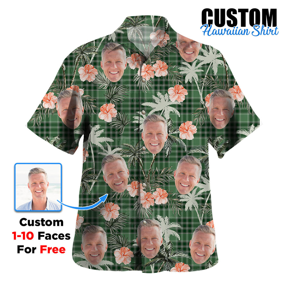 Clan MacDonald Lord of the Isles Hunting Tartan Custom Face Hawaiian Shirt – Unisex Gift for Family Members, Summer Party GZ80 MacDonald Lord of the Isles Hunting Tartan Tartan Hawaii Shirt