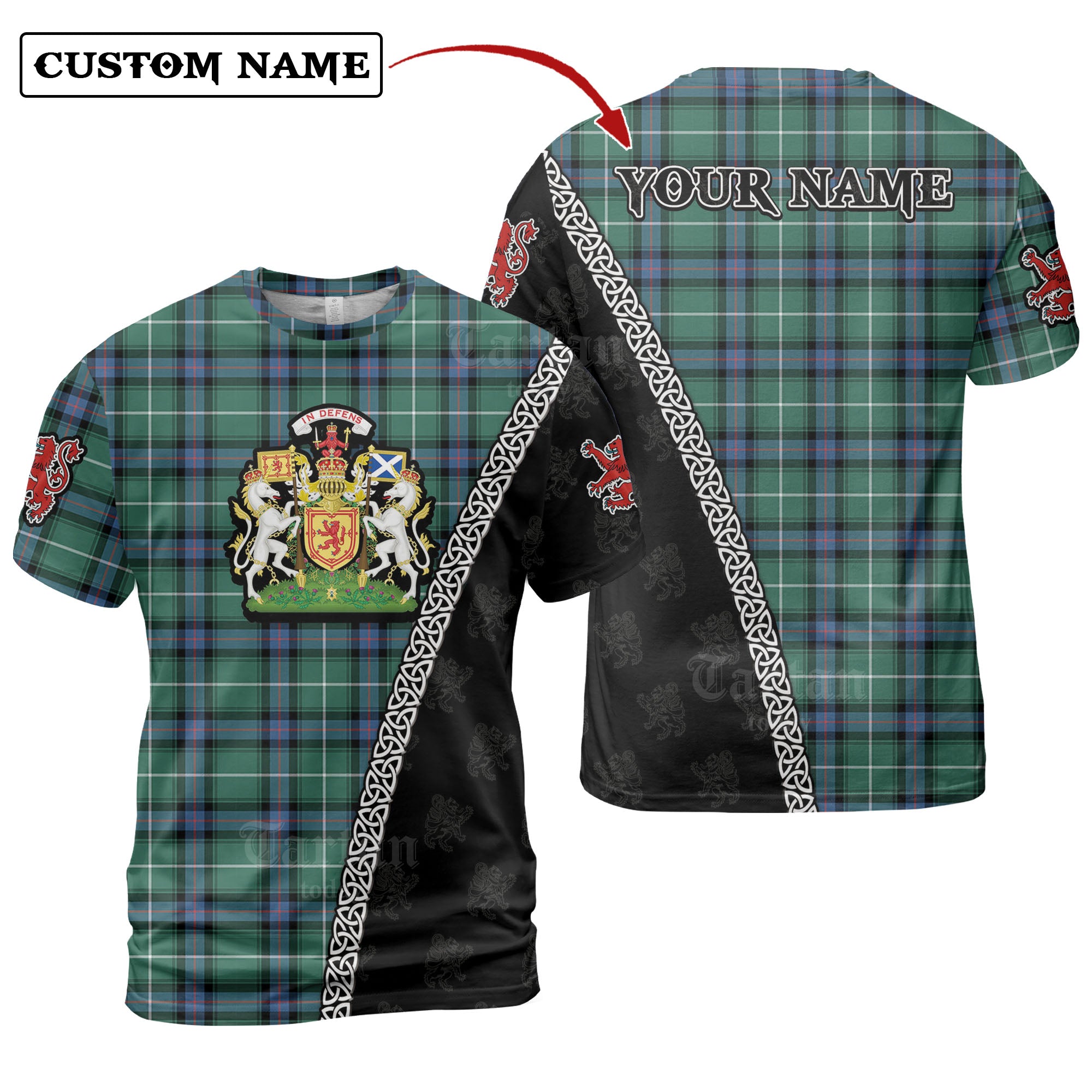 MacDonald of the Isles Hunting Ancient Tartan Shirt with Scotland Coat of Arms & Custom Name II42