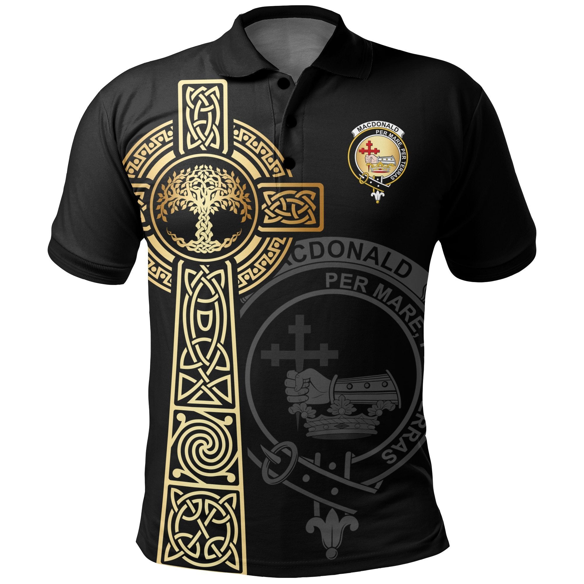 Clan MacDonald (Clan Donald) Clan Unisex Polo Shirt - Celtic Tree Of Life EC23 MacDonald (Tartan Donald) Tartan Tartan Polo   
