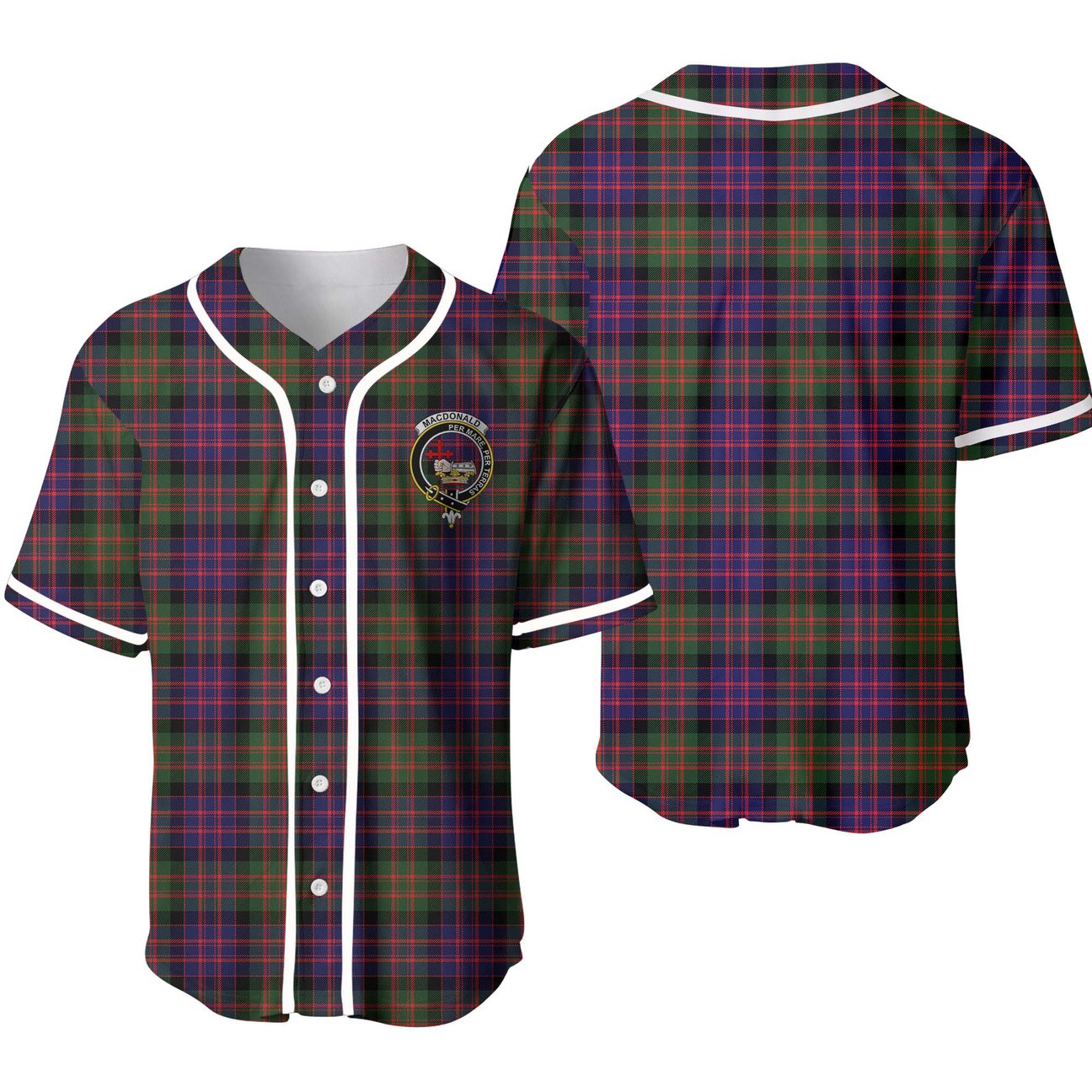 Clan MacDonald ( Donald) Tartan Unisex Baseball Jersey QE95BP45 Clan MacDonald Tartan Today   