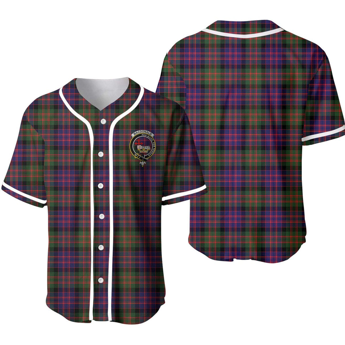 Clan MacDonald ( Donald) Tartan Unisex Baseball Jersey QE95BP45 Clan MacDonald Tartan Today   