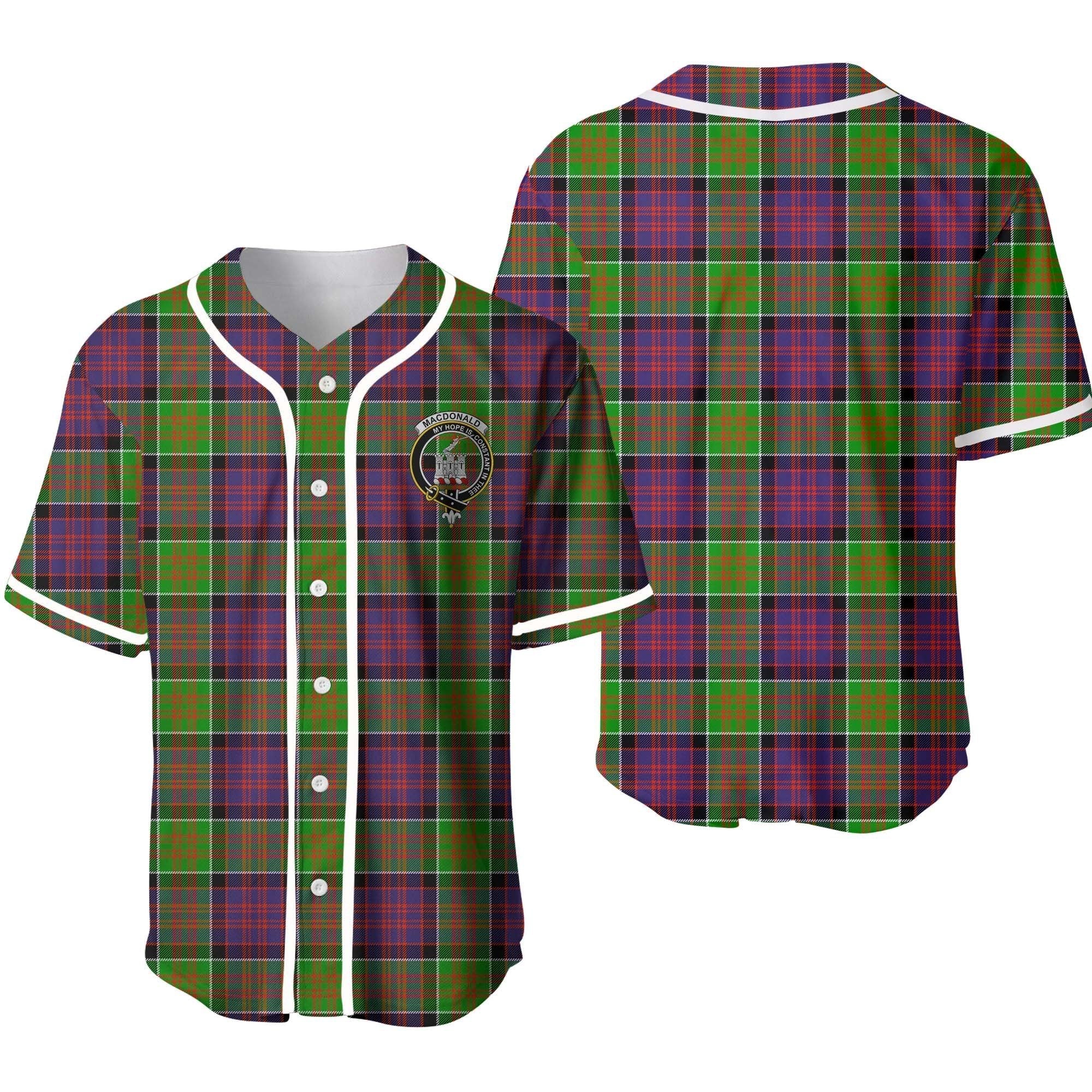 Clan MacDonald (Ranald) Tartan Unisex Baseball Jersey YO30IH74 Clan MacDonald Tartan Today   