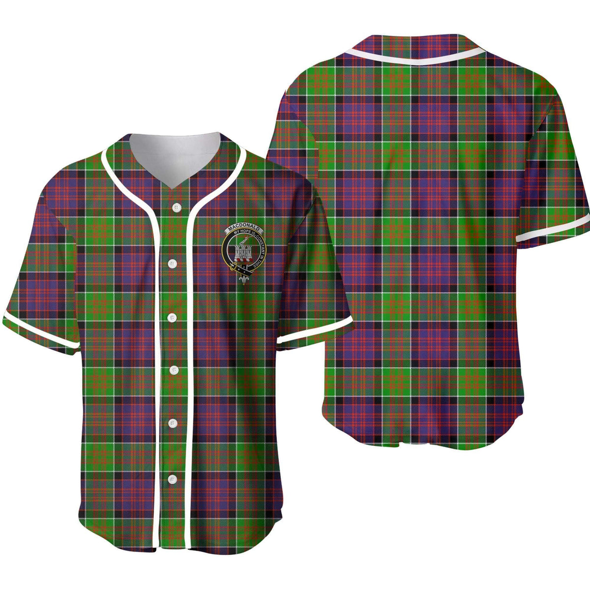 Clan MacDonald (Ranald) Tartan Unisex Baseball Jersey YO30IH74 Clan MacDonald Tartan Today   