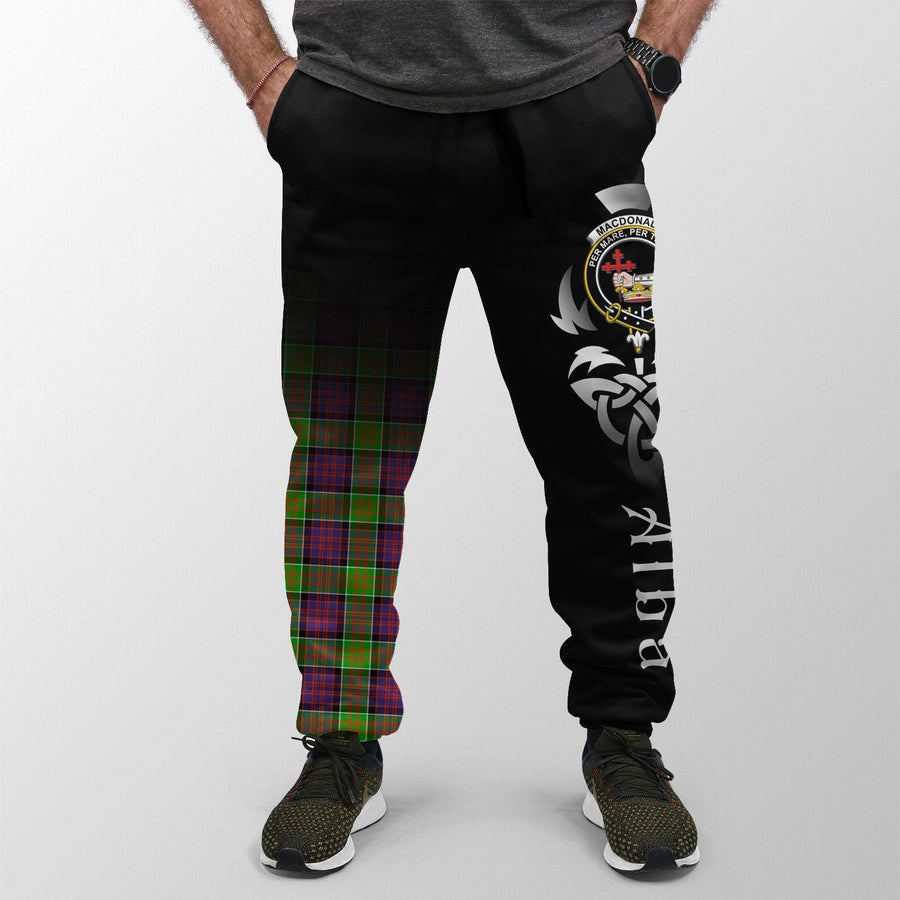 Clan MacDonald Of Clanranald Tartan Crest Jogger Sweatpants Alba Celtic Style