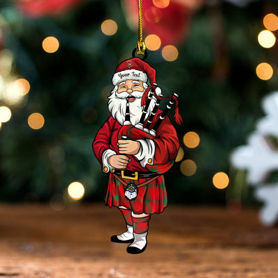 Personalized Clan MacDonald of Sleat (Donald Lord MacDonald) Modern Clan Crest Tartan Santa Ornament – Custom Acrylic Christmas Decoration YX13