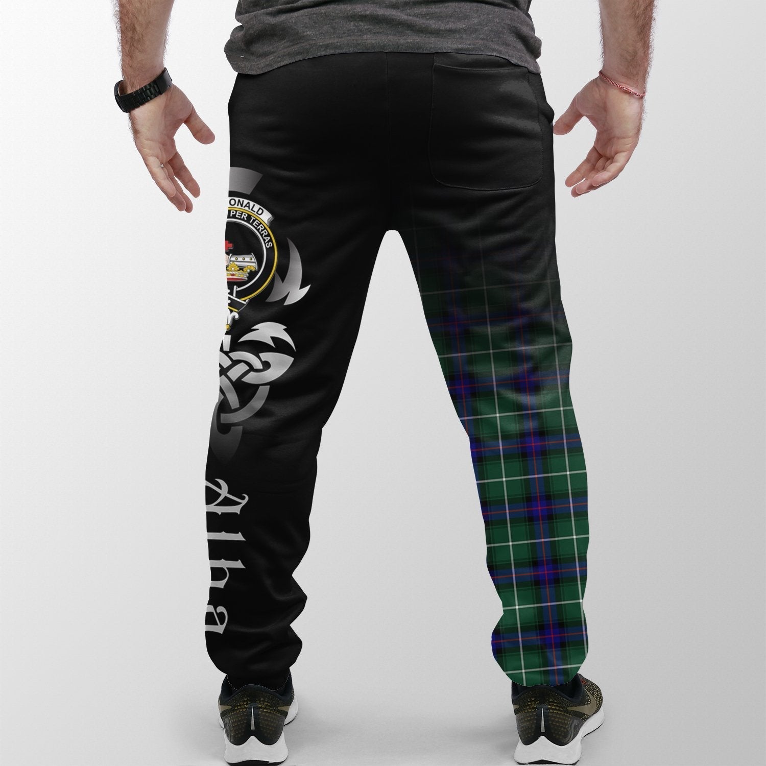 Clan MacDonald Of The Isles Hunting Modern Tartan Crest Jogger Sweatpants  Alba Celtic Style XY77 Clan MacDonald Tartan Today   
