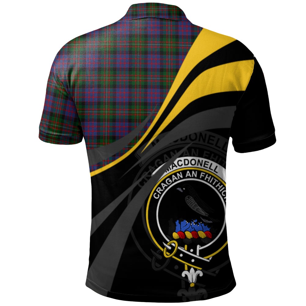 Clan MacDonell of Glengarry Tartan Polo Shirt - Royal Coat Of Arms Style RB18 MacDonell of Glengarry Tartan Tartan Polo   