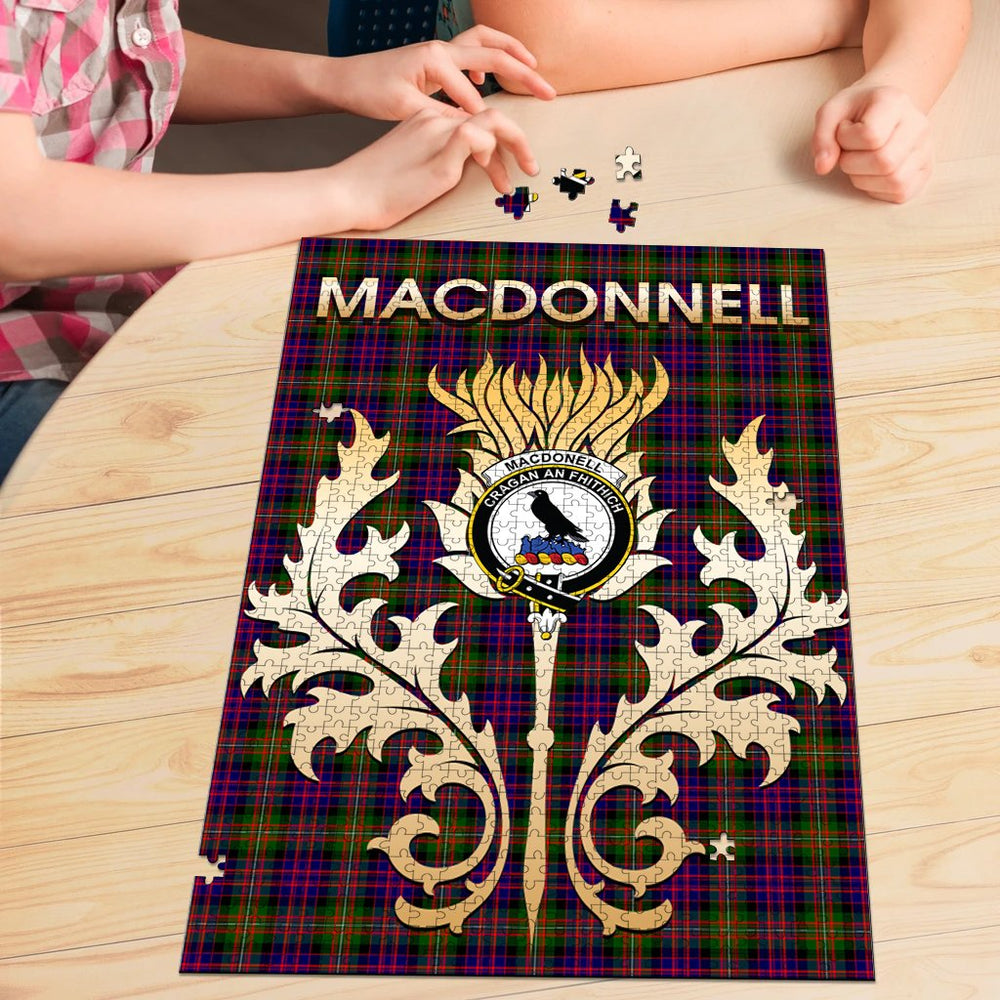 Clan MacDonnell of Glengarry Modern Tartan Crest Thistle Jigsaw Puzzles Gift For Family QG83 Clan Glen Tartan Today   