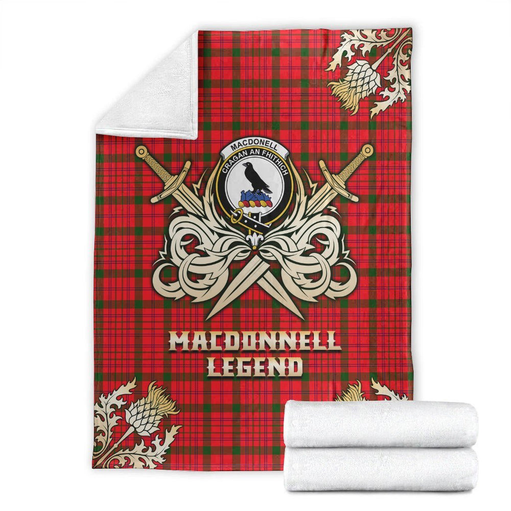 Clan MacDonnell of Keppoch Modern Tartan Gold Courage Symbol Blanket JV45 Clan MacDonnell of Keppoch Tartan Today   