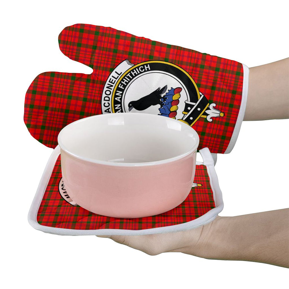 Clan MacDonnell Of Keppoch Modern Tartan Crest Oven Mitt And Pot Holder (2 Oven Mitts + 1 Pot Holder) IA85 Clan MacDonnell of Keppoch Tartan Today   