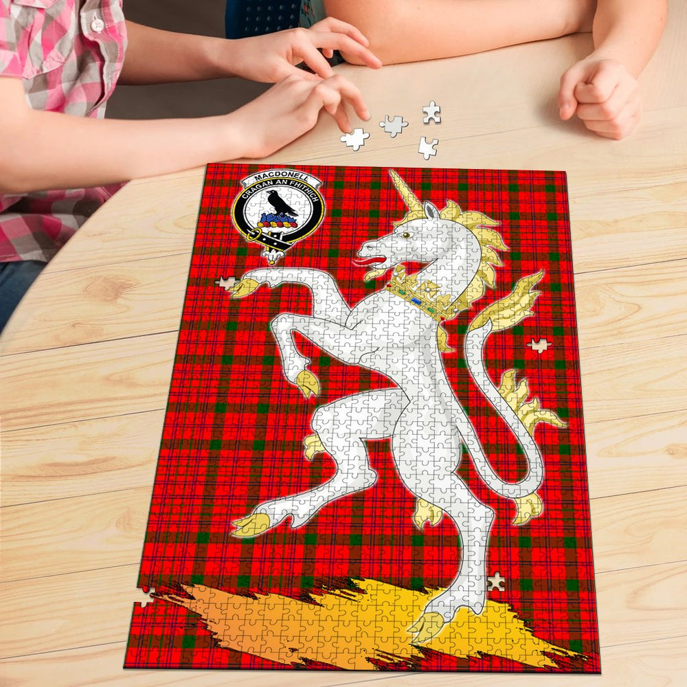Clan MacDonnell of Keppoch Modern Tartan Crest Unicorn Scotland Jigsaw Puzzles Gift For Family WP31 Clan MacDonnell of Keppoch Tartan Today   