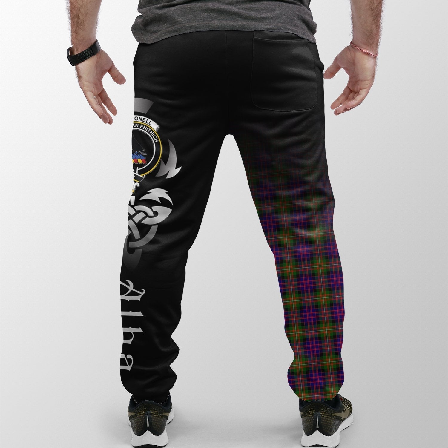 Clan MacDonnell Of Glengarry Modern Tartan Crest Jogger Sweatpants  Alba Celtic Style CW40 Clan Glen Tartan Today   