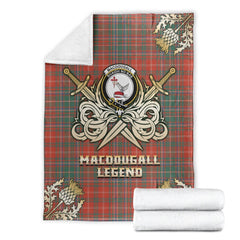 Clan MacDougall Ancient Tartan Gold Courage Symbol Blanket ML84 Clan MacDougall Tartan Today   