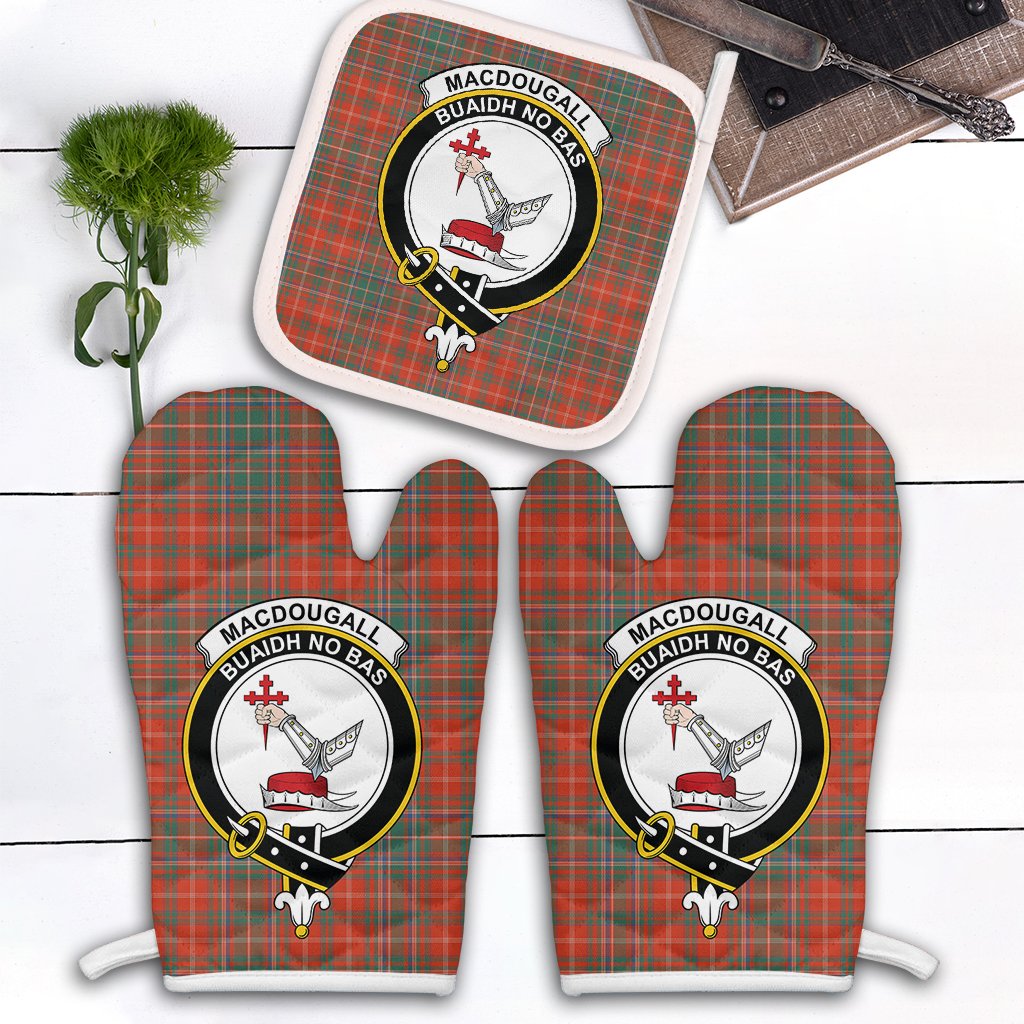 Clan MacDougall Ancient Tartan Crest Oven Mitt And Pot Holder (2 Oven Mitts + 1 Pot Holder) HQ99 Clan MacDougall Tartan Today   