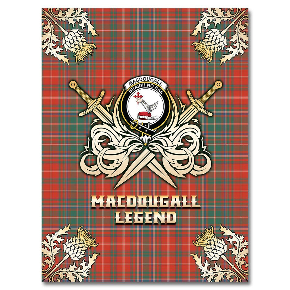 Clan MacDougall Ancient Tartan Gold Courage Symbol Blanket ML84 Clan MacDougall Tartan Today   