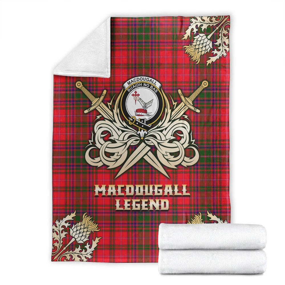 Clan MacDougall Modern Tartan Gold Courage Symbol Blanket AS32 Clan MacDougall Tartan Today   