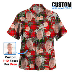 Clan MacDougall Modern Tartan Custom Face Hawaiian Shirt – Unisex Gift for Family Members, Summer Party ND54 MacDougall Modern Tartan Tartan Hawaii Shirt