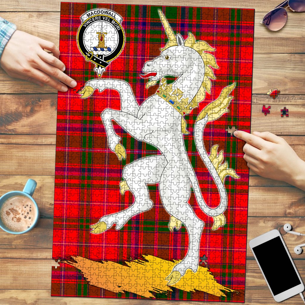 Clan MacDowall Tartan Crest Unicorn Scotland Jigsaw Puzzles Gift For Family QO22 Clan MacDowall Tartan Today   