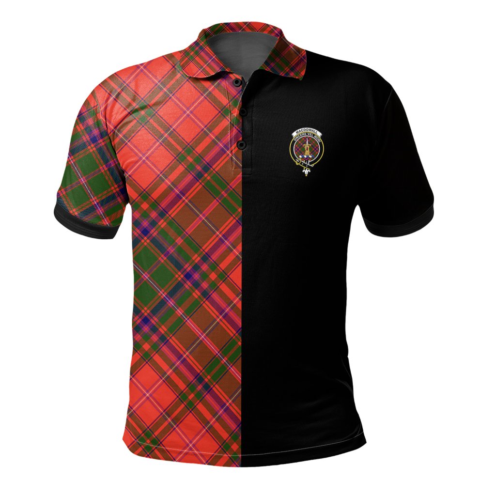 Clan MacDowall Tartan Polo Shirt Half of Me - Cross Style SM22 MacDowall Tartan Tartan Polo   