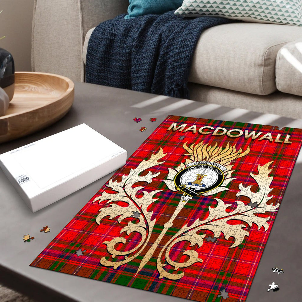 Clan MacDowall Tartan Crest Thistle Jigsaw Puzzles Gift For Family SI84 Clan MacDowall Tartan Today   