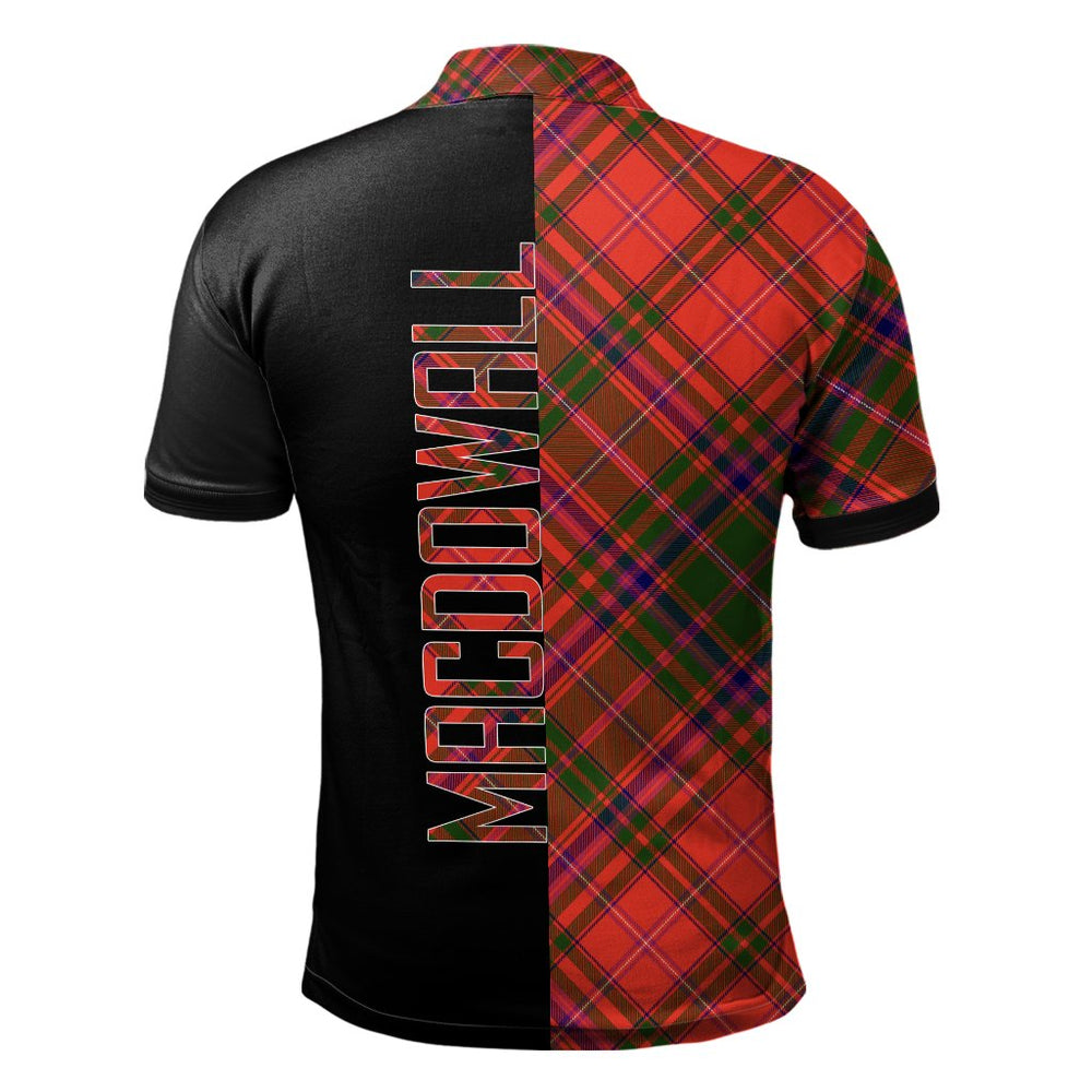 Clan MacDowall Tartan Polo Shirt Half of Me - Cross Style SM22 MacDowall Tartan Tartan Polo   