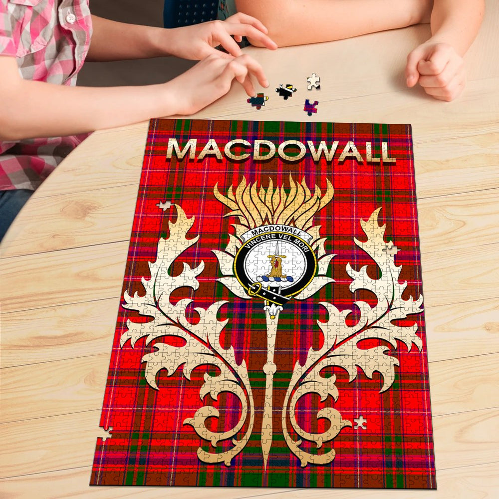 Clan MacDowall Tartan Crest Thistle Jigsaw Puzzles Gift For Family SI84 Clan MacDowall Tartan Today   