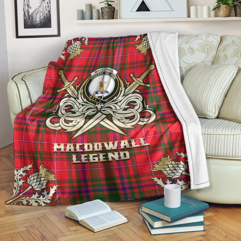 Clan MacDowall Tartan Gold Courage Symbol Blanket YD89 Clan MacDowall Tartan Today   