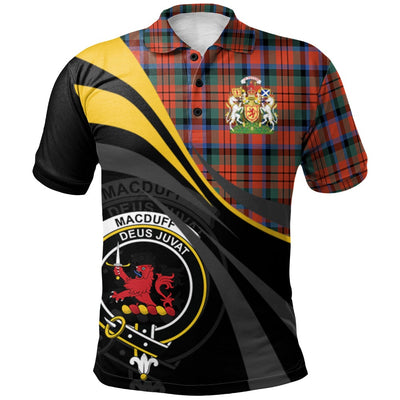 Clan MacDuff Ancient Tartan Polo Shirt - Royal Coat Of Arms Style