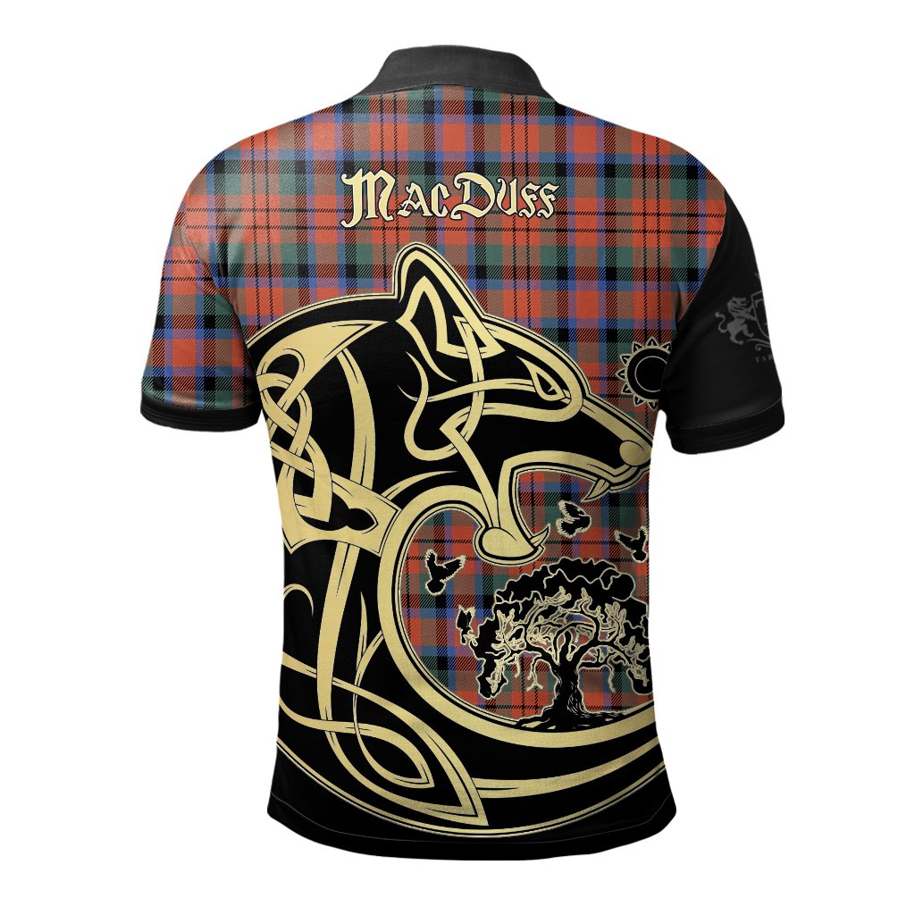Clan MacDuff Ancient Tartan Polo Shirt Viking Wolf RD74 MacDuff Ancient Tartan Tartan Polo   