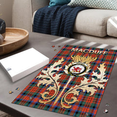 Clan MacDuff Ancient Tartan Crest Thistle Jigsaw Puzzles Gift For Family HL43 Clan MacDuff Tartan Today   