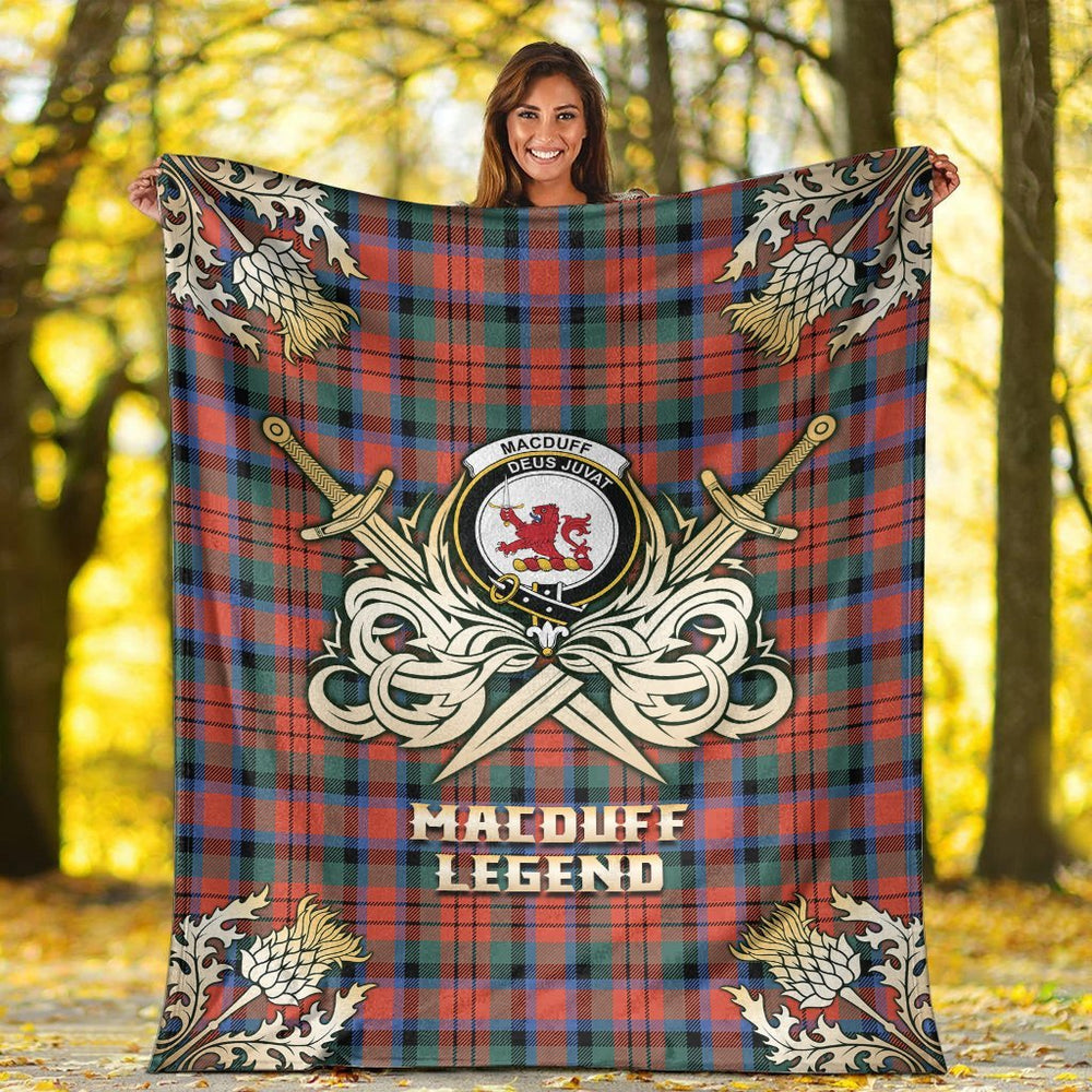 Clan MacDuff Ancient Tartan Gold Courage Symbol Blanket XJ96 Clan MacDuff Tartan Today   