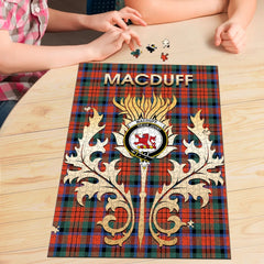 Clan MacDuff Ancient Tartan Crest Thistle Jigsaw Puzzles Gift For Family HL43 Clan MacDuff Tartan Today   