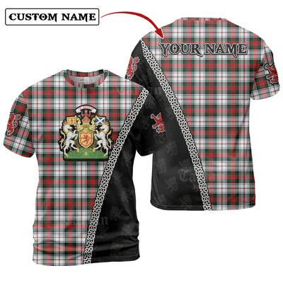 Personalized Clan MacDuff Dress Modern Tartan Shirt with Scotland Coat of Arms & Custom Name