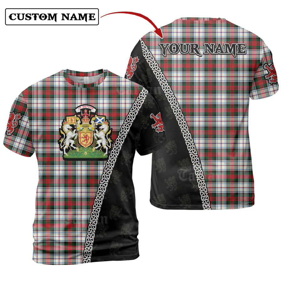 MacDuff Dress Modern Tartan Shirt with Scotland Coat of Arms & Custom Name MM28