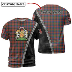 MacDuff Hunting Modern Tartan Shirt with Scotland Coat of Arms & Custom Name AK50