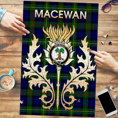 Clan MacEwan Tartan Crest Thistle Jigsaw Puzzles Gift For Family PT19 Clan MacEwen_MacEwan Tartan Today   