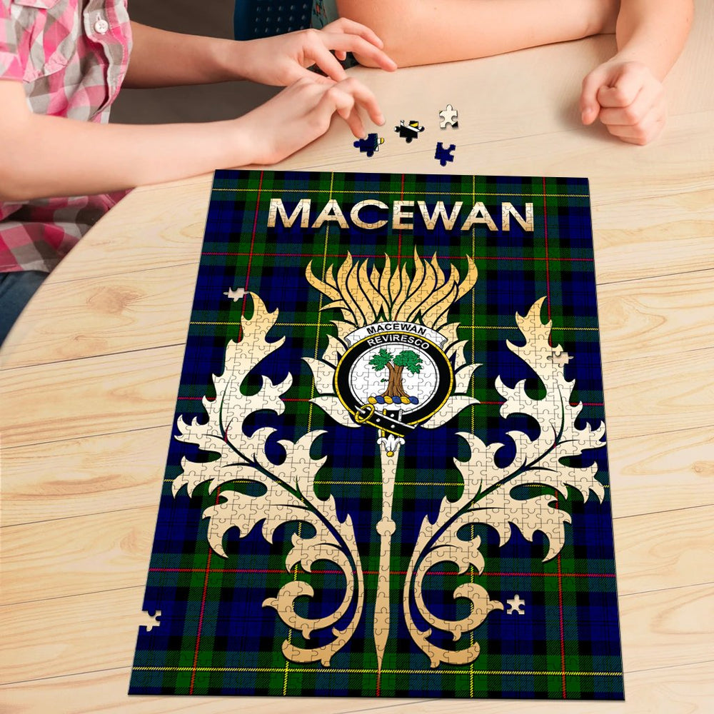 Clan MacEwan Tartan Crest Thistle Jigsaw Puzzles Gift For Family PT19 Clan MacEwen_MacEwan Tartan Today   