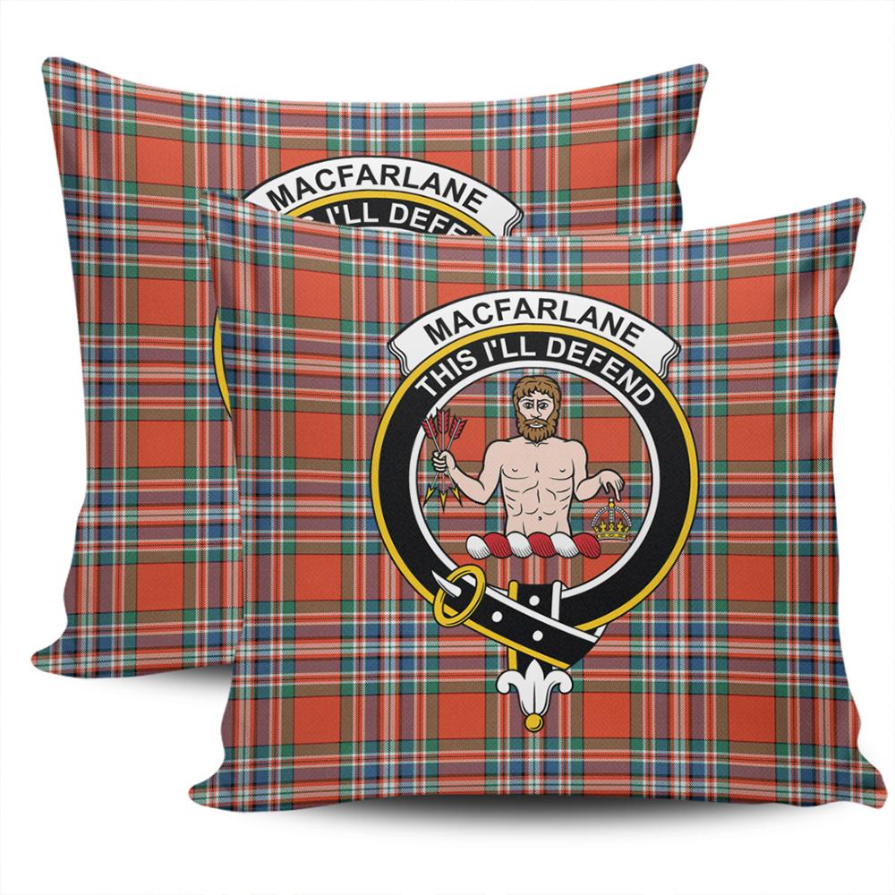 Clan MacFarlane Ancient Tartan Crest Pillow Cover JO37 Clan MacFarlane Tartan Today   