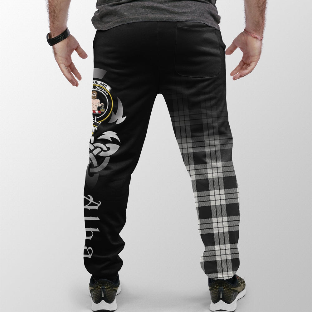 Clan MacFarlane Black & White Ancient Tartan Crest Jogger Sweatpants  Alba Celtic Style PO75 Clan MacFarlane Tartan Today   