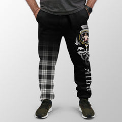Clan MacFarlane Black & White Ancient Tartan Crest Jogger Sweatpants  Alba Celtic Style PO75 Clan MacFarlane Tartan Today   
