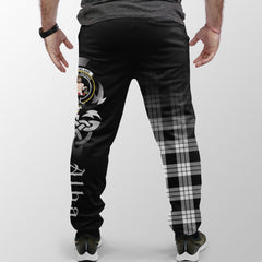 Clan MacFarlane Black & White Tartan Crest Jogger Sweatpants  Alba Celtic Style UJ73 Clan MacFarlane Tartan Today   