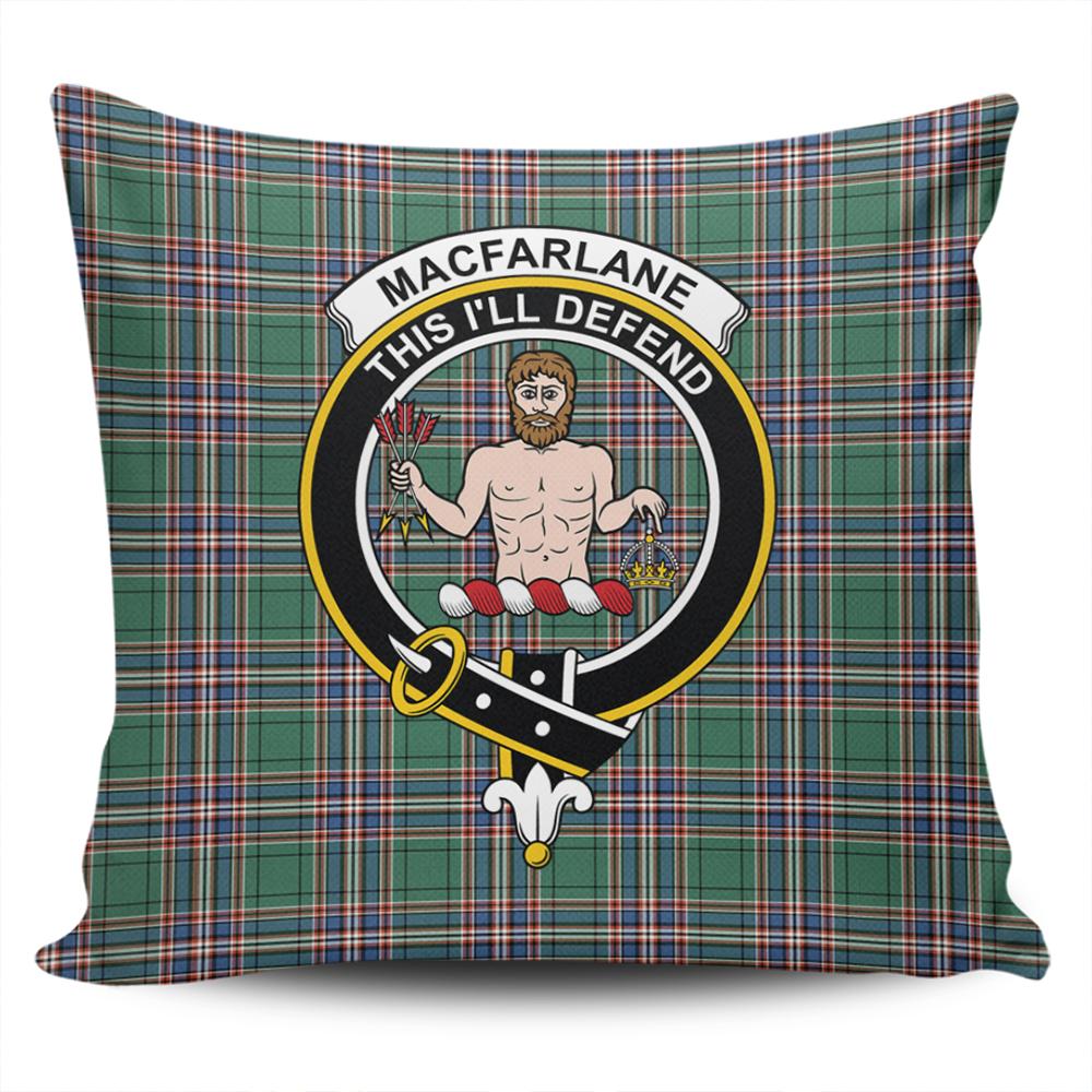 Clan MacFarlane Hunting Ancient Tartan Crest Pillow Cover EY40 Clan MacFarlane Tartan Today   