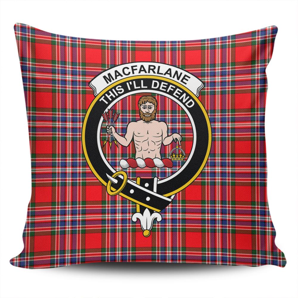 Clan MacFarlane Modern Tartan Crest Pillow Cover XC95 Clan MacFarlane Tartan Today   