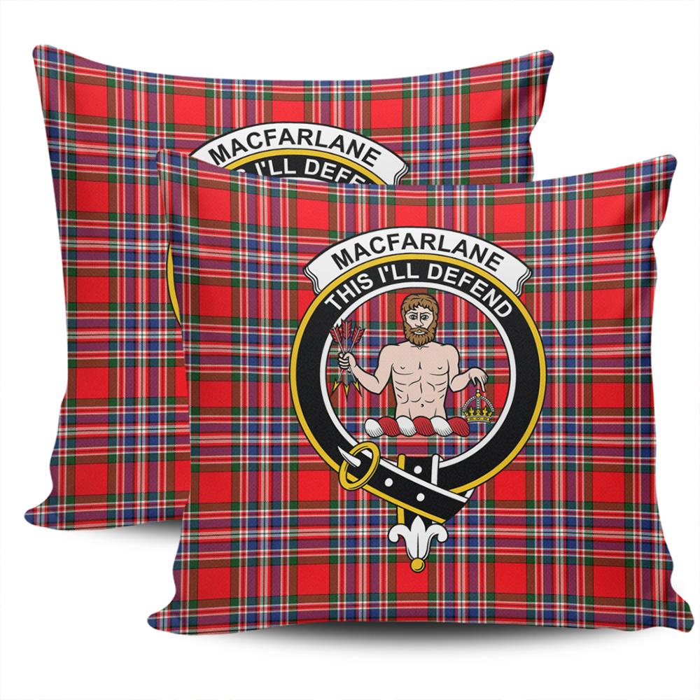 Clan MacFarlane Modern Tartan Crest Pillow Cover XC95 Clan MacFarlane Tartan Today   