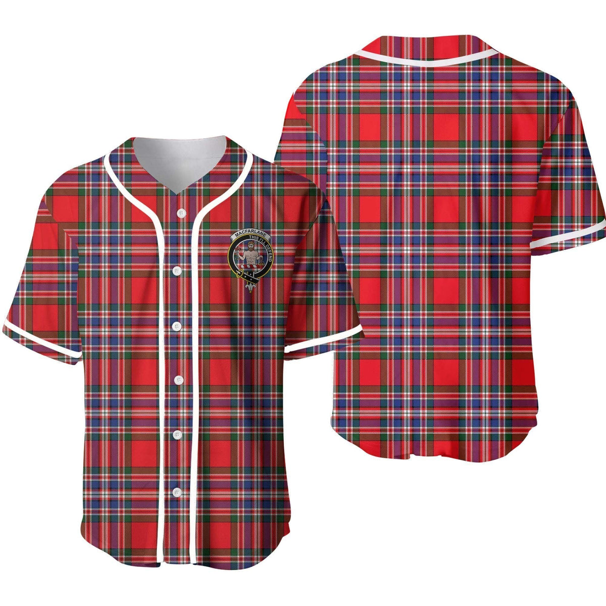 Clan MacFarlane Tartan Unisex Baseball Jersey NR79VR84 Clan MacFarlane Tartan Today   