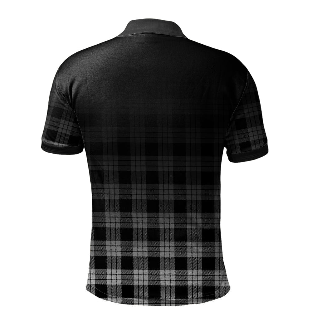 Clan MacFarlane Black White Tartan Polo Shirt - Alba Celtic Style BM36 MacFarlane Black White Tartan Tartan Polo   