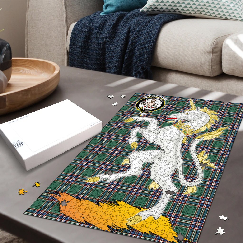 Clan MacFarlane Hunting Ancient Tartan Crest Unicorn Scotland Jigsaw Puzzles Gift For Family MH54 Clan MacFarlane Tartan Today   