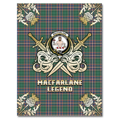 Clan MacFarlane Hunting Ancient Tartan Gold Courage Symbol Blanket VB38 Clan MacFarlane Tartan Today   